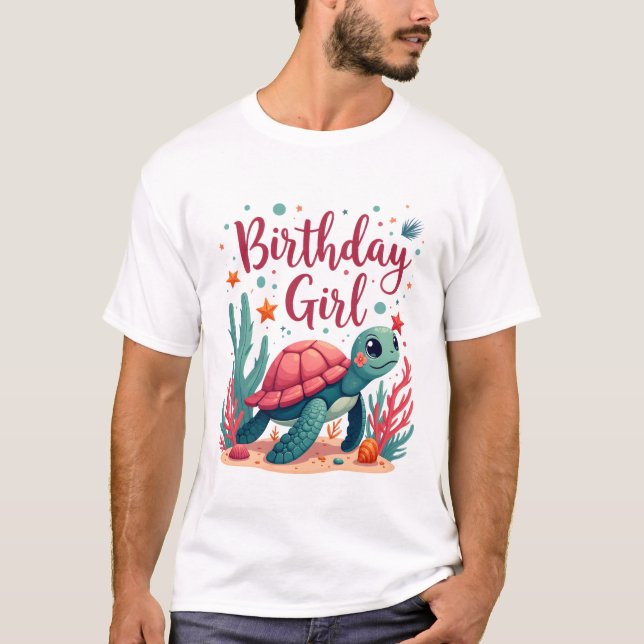 Birthday Girl Sea Turtle Theme Birthday Party Ocea T-Shirt (Front)