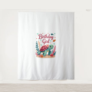 Birthday Girl Sea Turtle Theme Birthday Party Ocea Tapestry