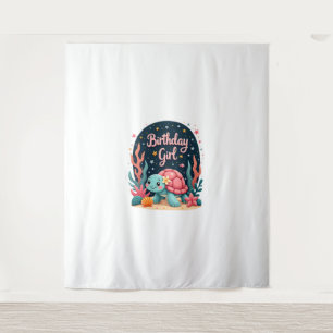 Birthday Girl Sea Turtle Theme Birthday Party Ocea Tapestry