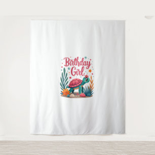 Birthday Girl Sea Turtle Theme Birthday Party Ocea Tapestry