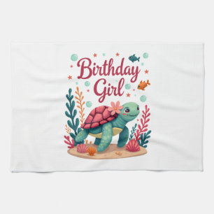 Birthday Girl Sea Turtle Theme Birthday Party Ocea Tea Towel