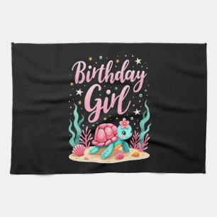 Birthday Girl Sea Turtle Theme Birthday Party Ocea Tea Towel
