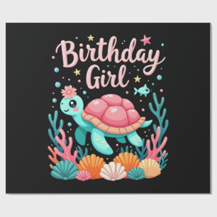 Birthday Girl Sea Turtle Theme Birthday Party Ocea Wrapping Paper