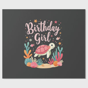 Birthday Girl Sea Turtle Theme Birthday Party Ocea Wrapping Paper