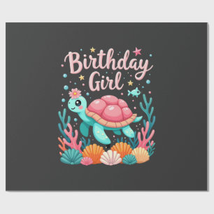 Birthday Girl Sea Turtle Theme Birthday Party Ocea Wrapping Paper