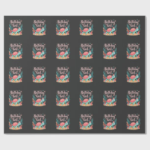 Birthday Girl Sea Turtle Theme Birthday Party Ocea Wrapping Paper