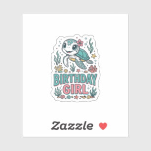 Birthday Girl Sea Turtle Vintage Engraving Shirt_1