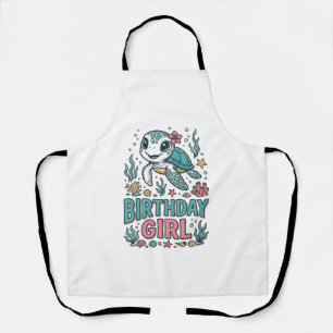 Birthday Girl Sea Turtle Vintage Engraving Shirt_1 Apron