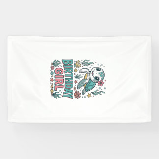 Birthday Girl Sea Turtle Vintage Engraving Shirt_1 Banner