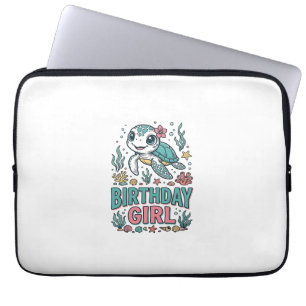 Birthday Girl Sea Turtle Vintage Engraving Shirt_1 Laptop Sleeve
