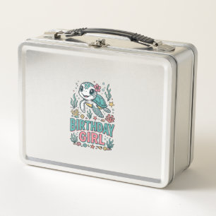 Birthday Girl Sea Turtle Vintage Engraving Shirt_1 Metal Lunch Box