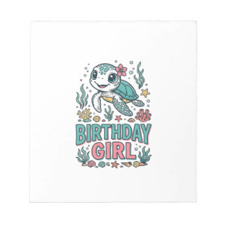 Birthday Girl Sea Turtle Vintage Engraving Shirt_1 Notepad