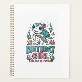 Birthday Girl Sea Turtle Vintage Engraving Shirt_1 Planner