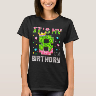 Birthday girl shirt 8th birthday video game pixel