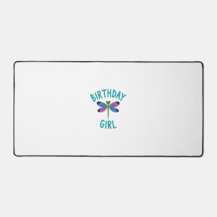 Birthday girl shirt Dragonfly birthday party tee s Desk Mat