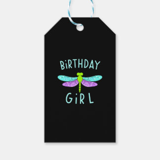 Birthday girl shirt Dragonfly birthday party tee s Gift Tags