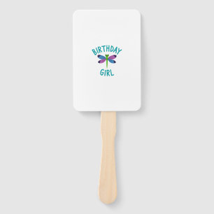 Birthday girl shirt Dragonfly birthday party tee s Hand Fan
