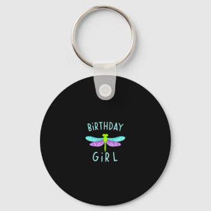 Birthday girl shirt Dragonfly birthday party tee s Key Ring