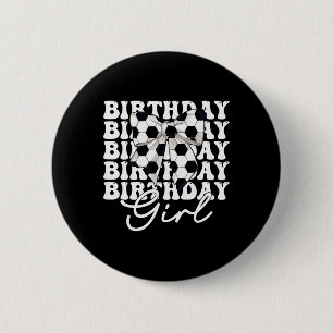 Birthday Girl Soccer Girl Coquette Bow 6 Cm Round Badge
