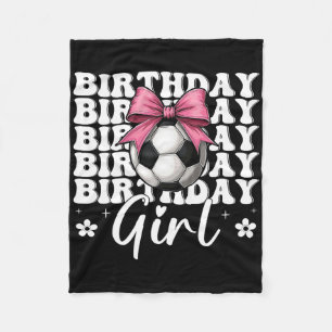 Birthday Girl Soccer Girl Soccer Mum Coquette Bow Fleece Blanket