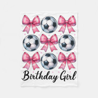 Birthday Girl Soccer Girl Soccer Mum Mama Pink Coq Fleece Blanket