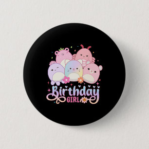 Birthday Girl Squish Squad Mallow Girls Cute Kids 6 Cm Round Badge