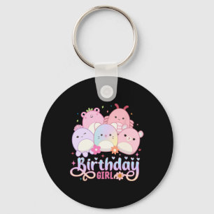 Birthday Girl Squish Squad Mallow Girls Cute Kids Key Ring
