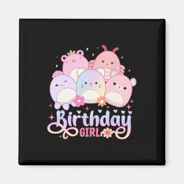 Birthday Girl Squish Squad Mallow Girls Cute Kids  Magnet (Front)