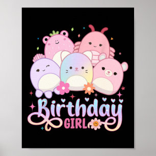 Birthday Girl Squish Squad Mallow Girls Cute Kids Poster