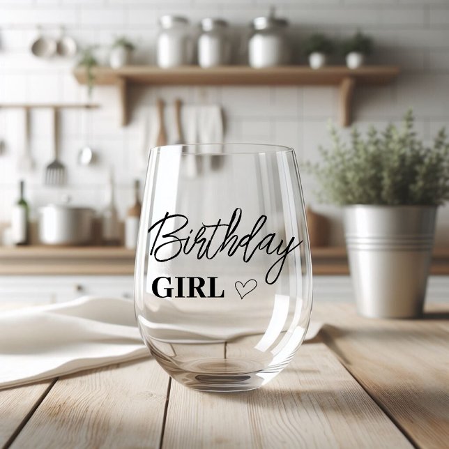 Birthday Girl  Stemless Wine Glass (Creator Uploaded)