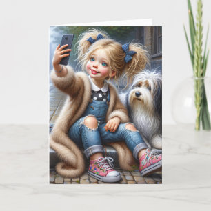 Birthday Girl Taking a Selfie Card