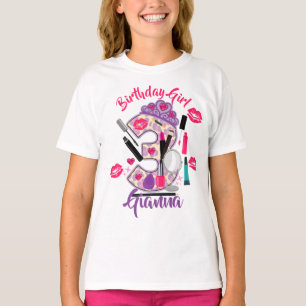 Birthday Girl  Three 3   Spa Make up    T-Shirt