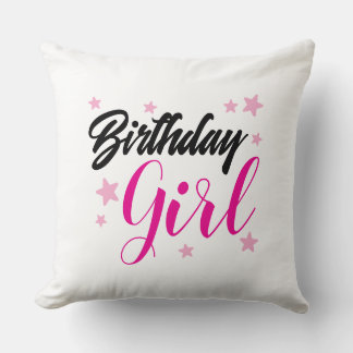 Birthday Girl Typography Design | Stylish Birthday Cushion