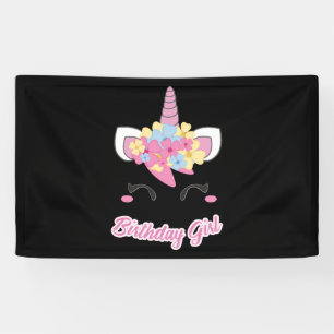 Birthday Girl Unicorn Banner