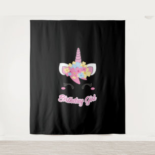 Birthday Girl Unicorn  Tapestry