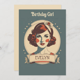 Birthday Girl vintage Invitation
