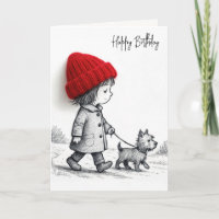 Birthday Girl Walking Her Dog