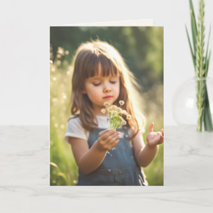 Birthday Girl With Dandelions Card