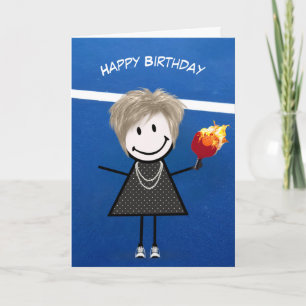 Birthday Girl With Pickleball Paddle and Ball Card
