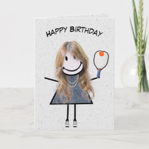 Birthday Girl With Pickleball Paddle Card