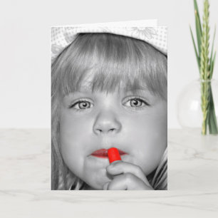 Birthday Girl With Red Lipstick Card