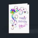 Birthday, Girlfriend, Abstract Floral-Vivid Card<br><div class="desc">See same and/or similar image in other categories and products</div>