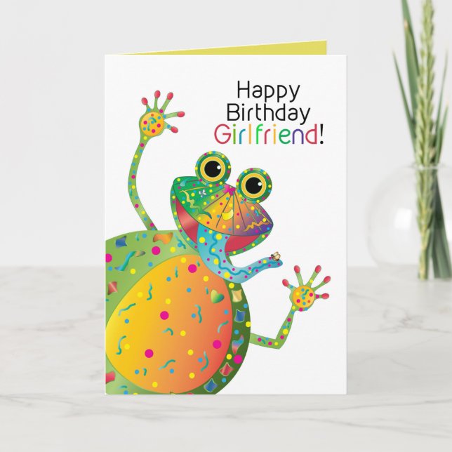 Birthday, Girlfriend, Frog Kaleidoscope Collection Card (Front)