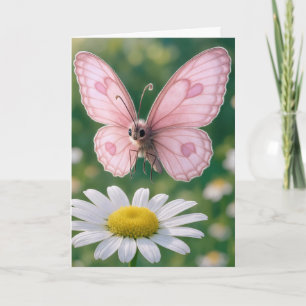 Birthday Girlie Pink Butterfly Card