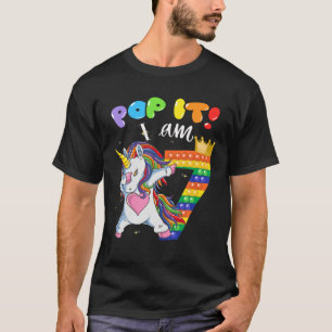 Birthday Girls Dabbing Unicorn Pop It I Am 12 Year T-Shirt