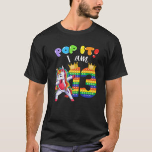 Birthday Girls Dabbing Unicorn Pop It I Am 13 Year T-Shirt