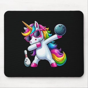 Birthday Girls Funny Dabbing Bowling Unicorn Dab G Mouse Pad