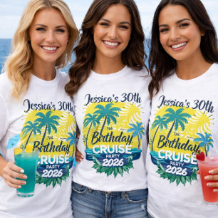 Birthday Girls Party Custom Cruise Summer Vacation T-Shirt