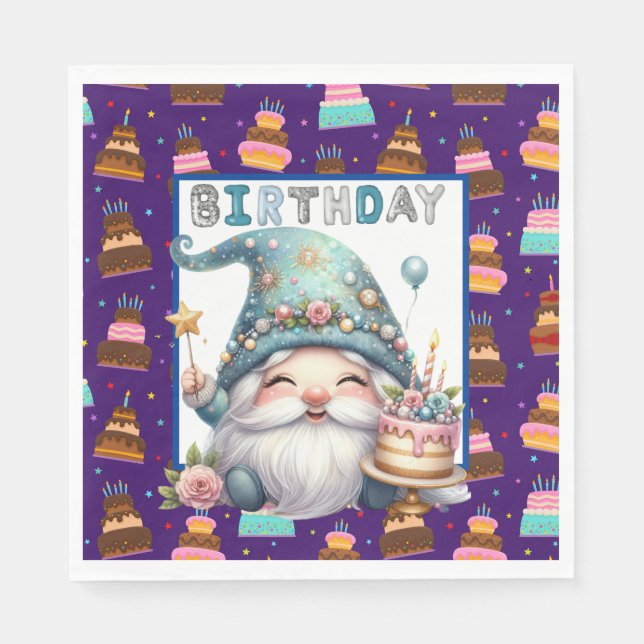 Birthday Gnome Napkin (Front)