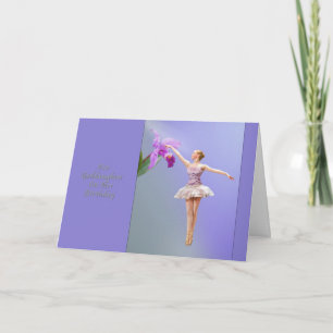 Birthday, Goddaughter, Ballerina, Orchid Card